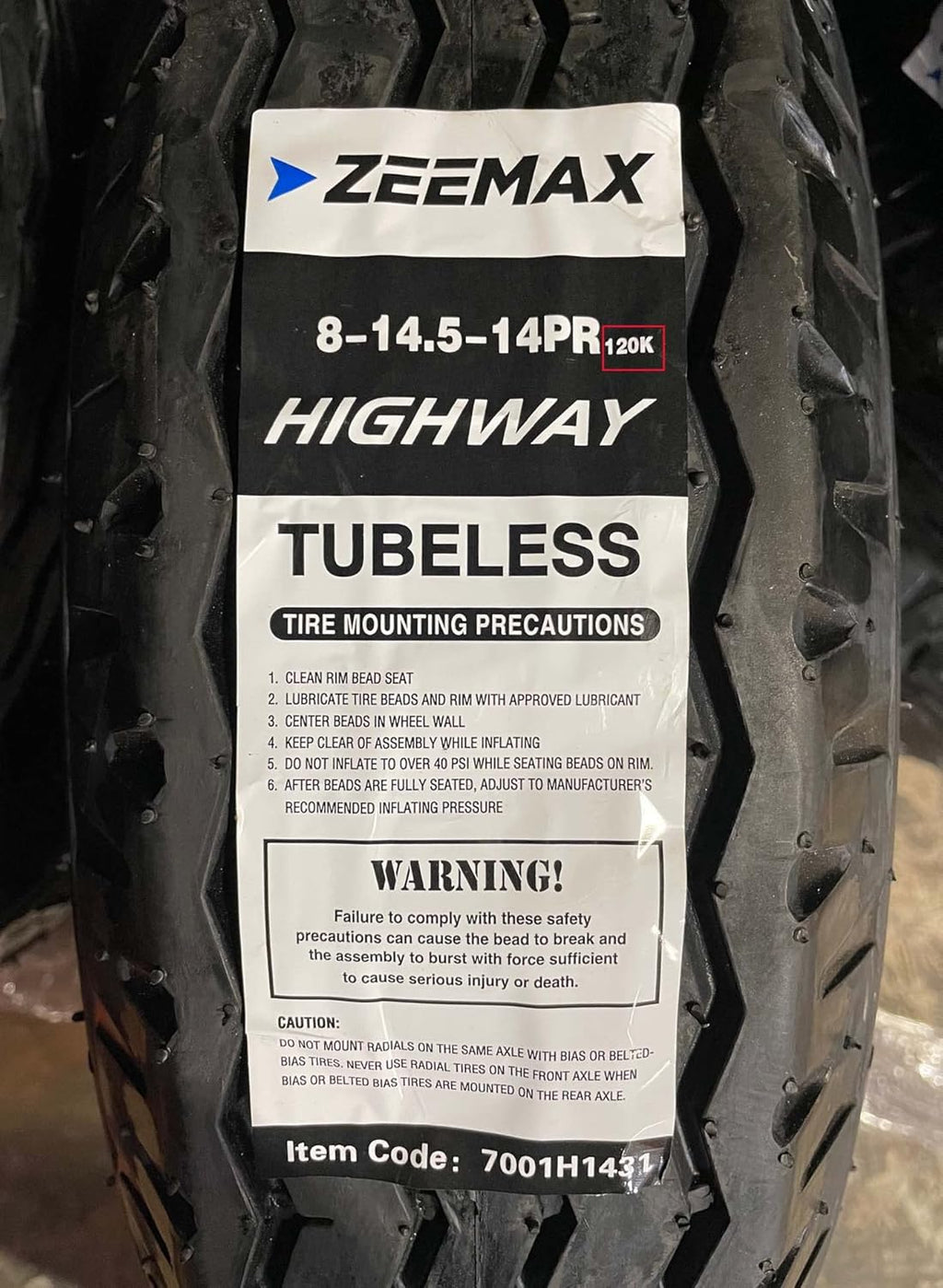 8-14.5 14 Ply Load Range G Trailer Tires Set 4 B4798