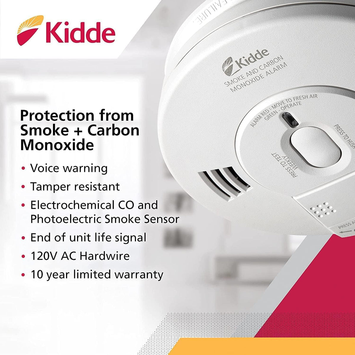 Hardwired Interconnect Smoke & Carbon Monoxide Alarm 6 Pack D437