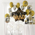 Black Silver Gold Graduation Balloon Decorating Kit 20 Pc T2407