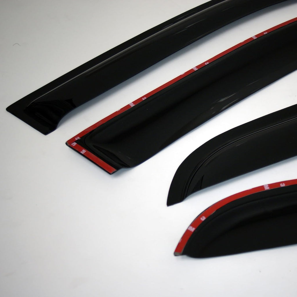 Dark Smoke Outside Mount Window Visor Deflector Rain Guard 4 Pcs Set A7970
