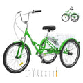 24-Inch Carbon Steel Folding Tricycle with Basket U4200