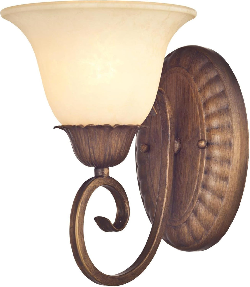 Ebony Gold Wall Fixture with Burnt Scavo Glass I578867