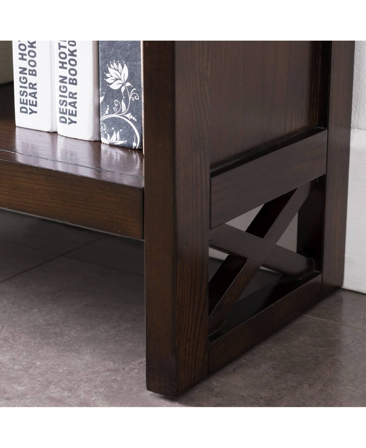 3 Shelf Bookcase with Drawer Storage, Chocolate Oak R809827