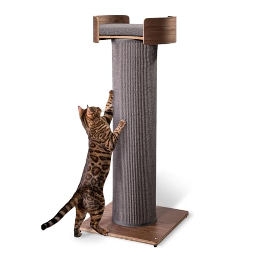 Giant Scratching Tower with Perch, 44.5" Height with Replaceable Sisal and Removable Bed J9116
