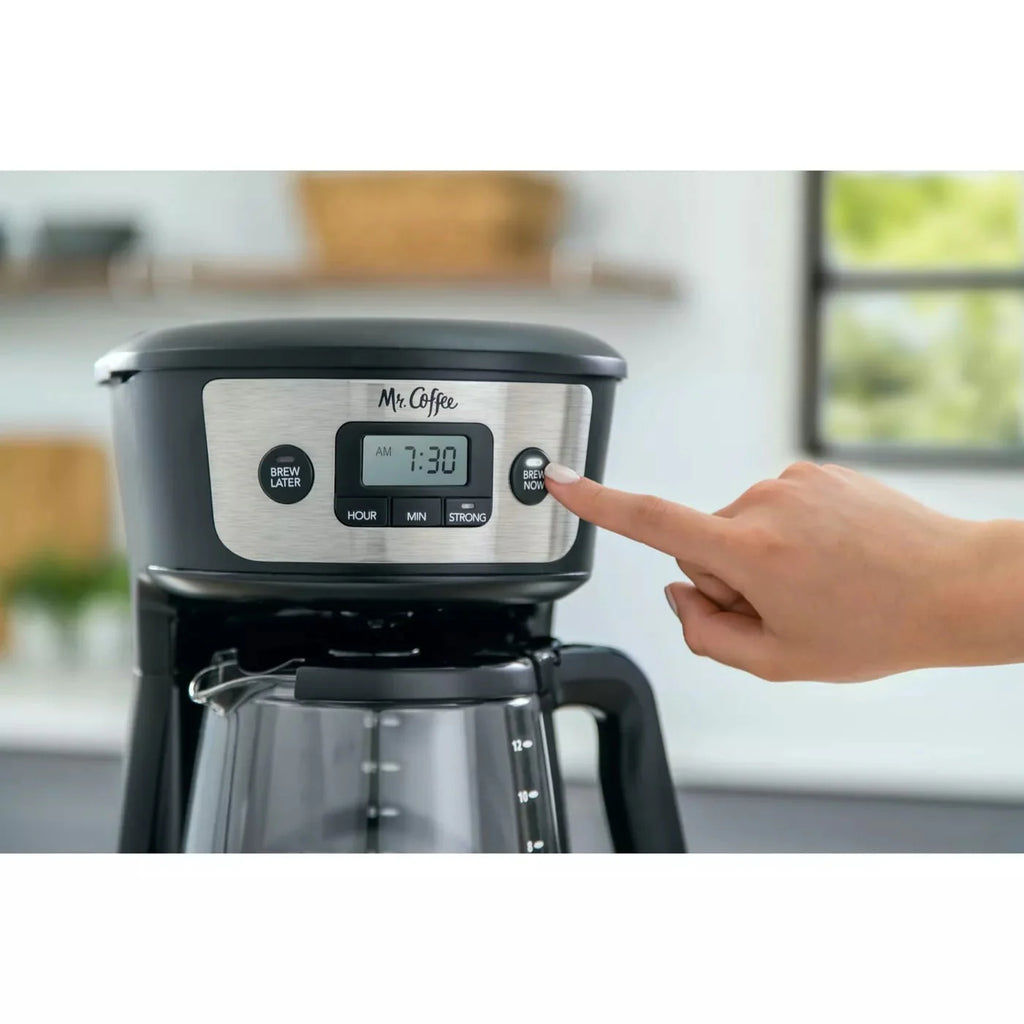 12-Cup Coffee Maker with Strong Brew Selector and Reusable Coffee Filter R366