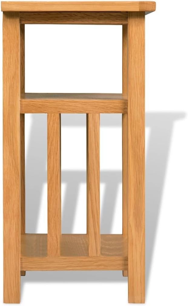 Oak Wood End Table with Magazine Shelf W431303