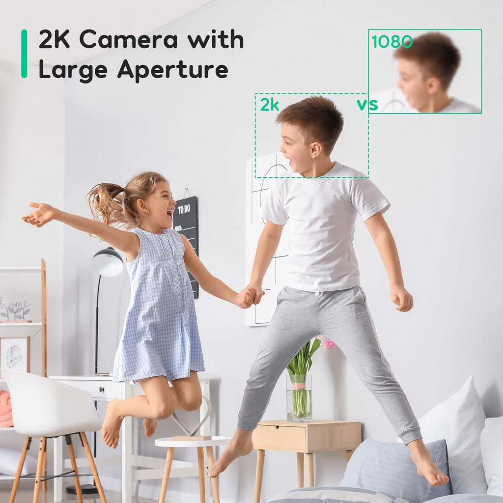 2K WiFi Security Camera with 2-Way Audio, Night Vision, Pack of 2 U1427