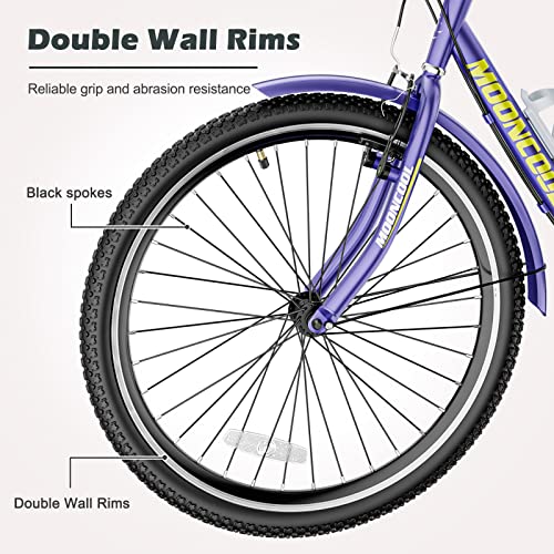20/24/26IN Trike Bike with Parking Brake Handle, 7 Speed Rear Derailleur, Double-Wall Wheel Rims O276