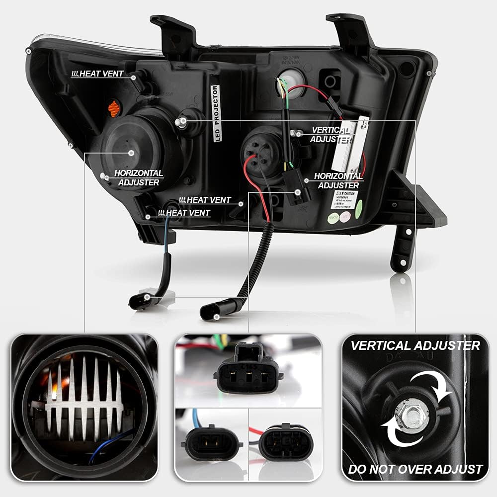 Chrome LED Projector Headlights J91100