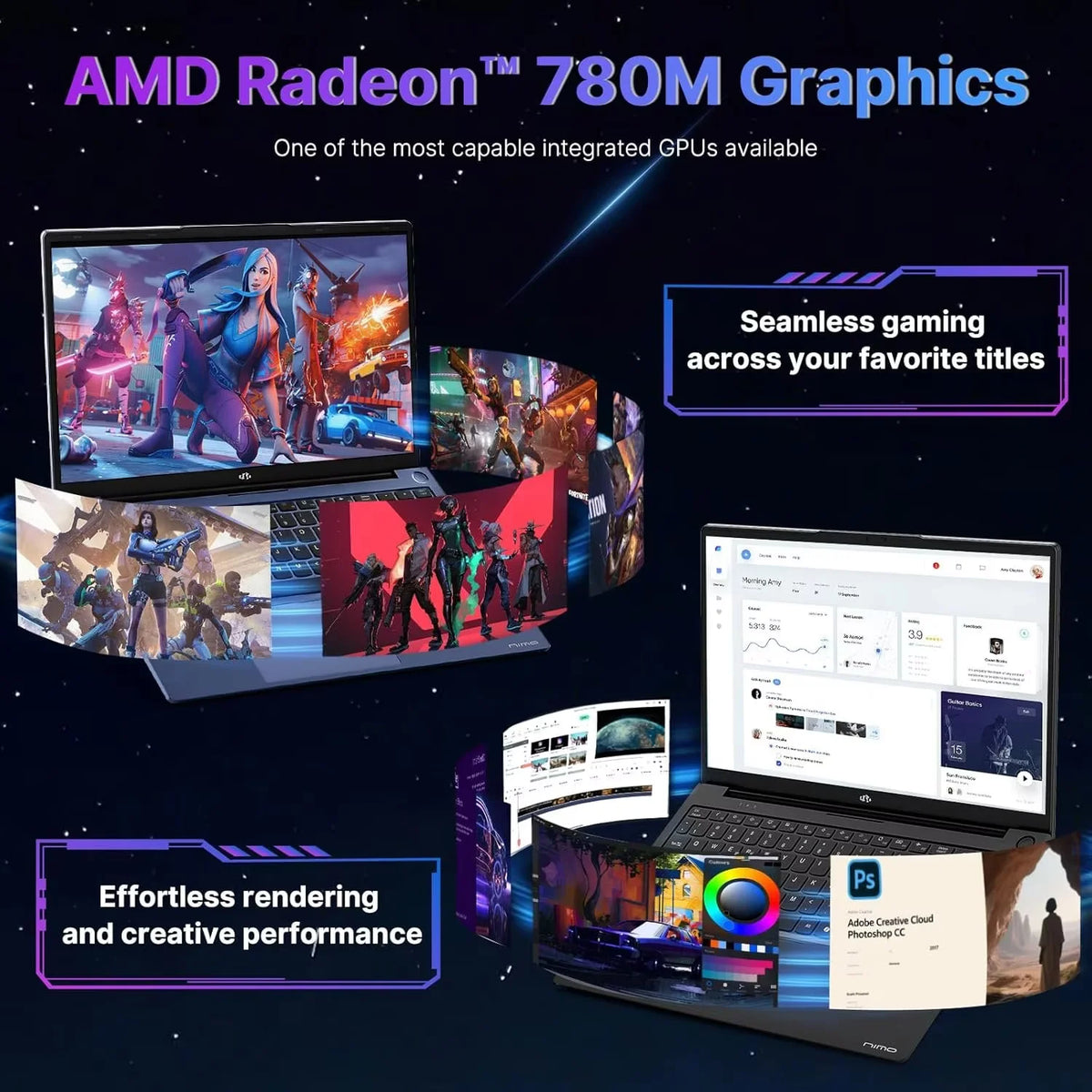 17.3" FHD Gaming Laptop, AMD Ryzen 9 8945HS 8 Cores, 16GB RAM 1TB SSD, Radeon 780M, Backlit Keyboard, Black E28437
