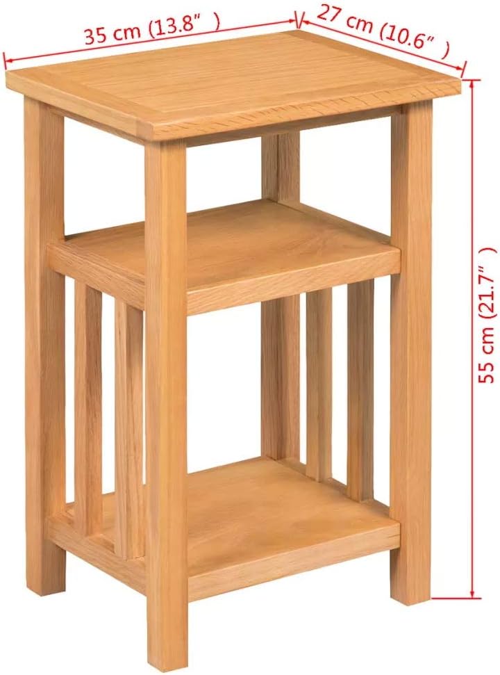 Oak Wood End Table with Magazine Shelf W431303