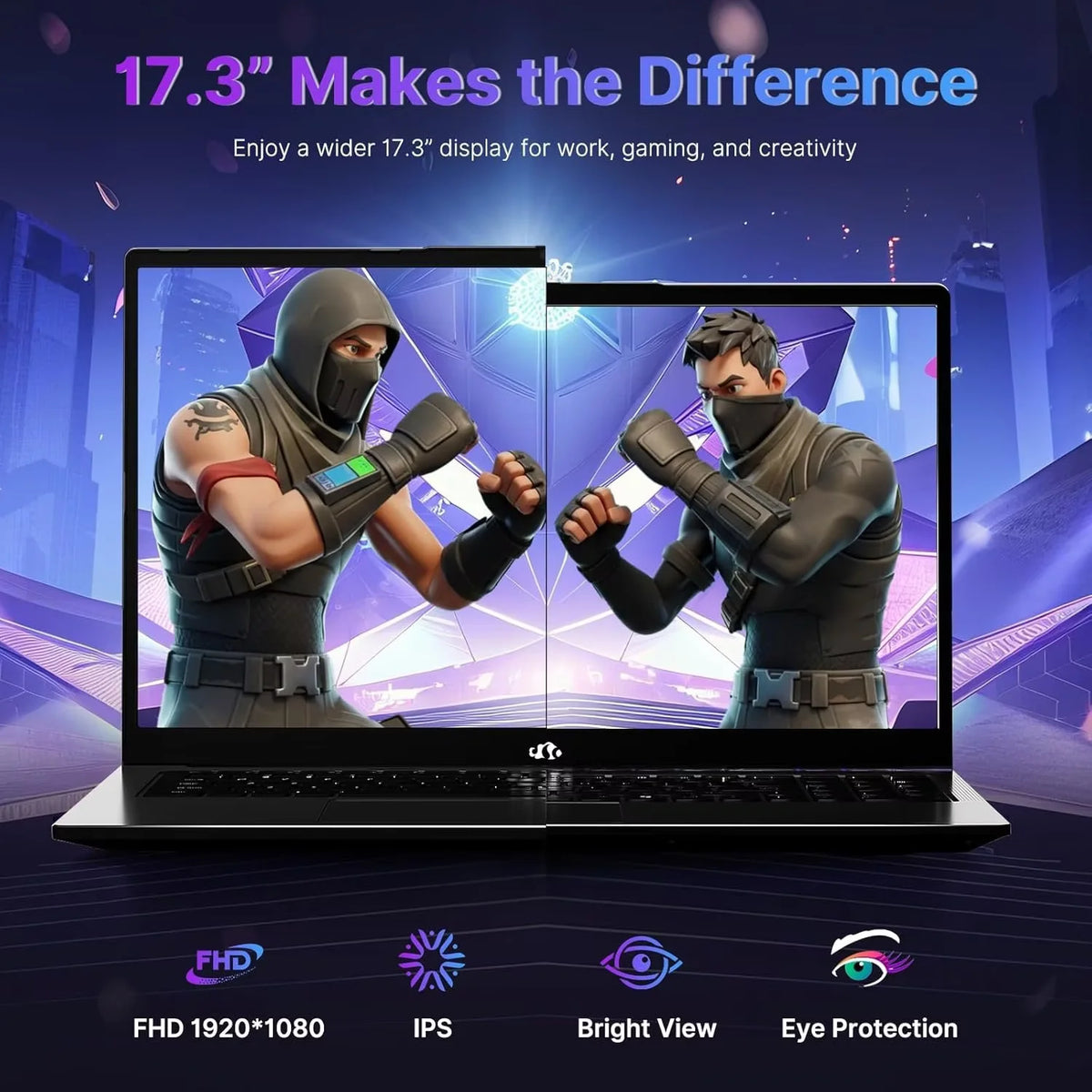17.3" FHD Gaming Laptop, AMD Ryzen 9 8945HS 8 Cores, 16GB RAM 1TB SSD, Radeon 780M, Backlit Keyboard, Black E28437