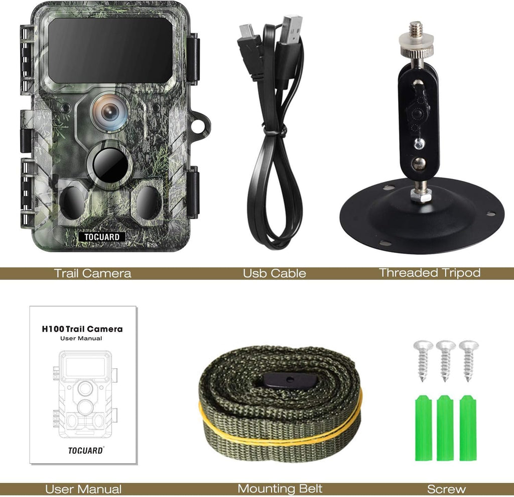 4K 30MP Trail Camera with Night Vision 120° Wide Angle IP66 Waterproof P61563