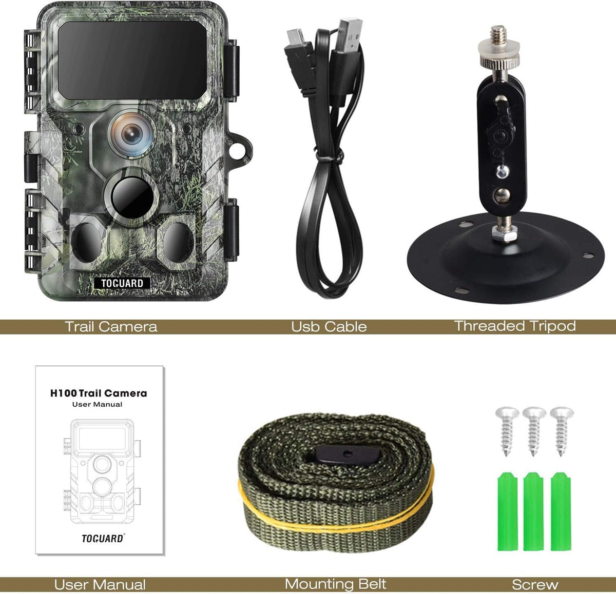 4K 30MP Trail Camera with Night Vision 120° Wide Angle IP66 Waterproof P61563