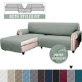 Light Green Reversible Waterproof L-Shaped Sofa Slipcover R885069