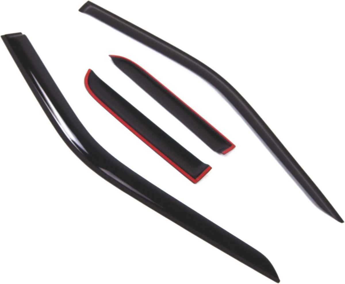 Dark Smoke Outside Mount Window Visor Deflector Rain Guard 4 Pcs Set A7970