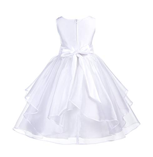 Asymmetric Ruffled Organza Sequin Flower Girl Dress H519