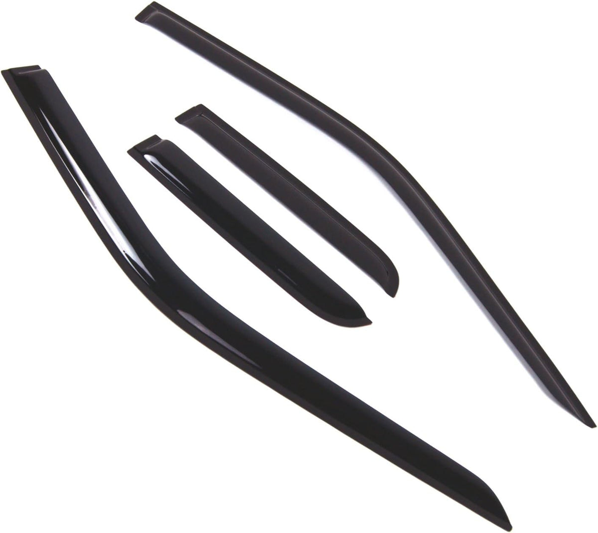 Dark Smoke Outside Mount Window Visor Deflector Rain Guard 4 Pcs Set A7970