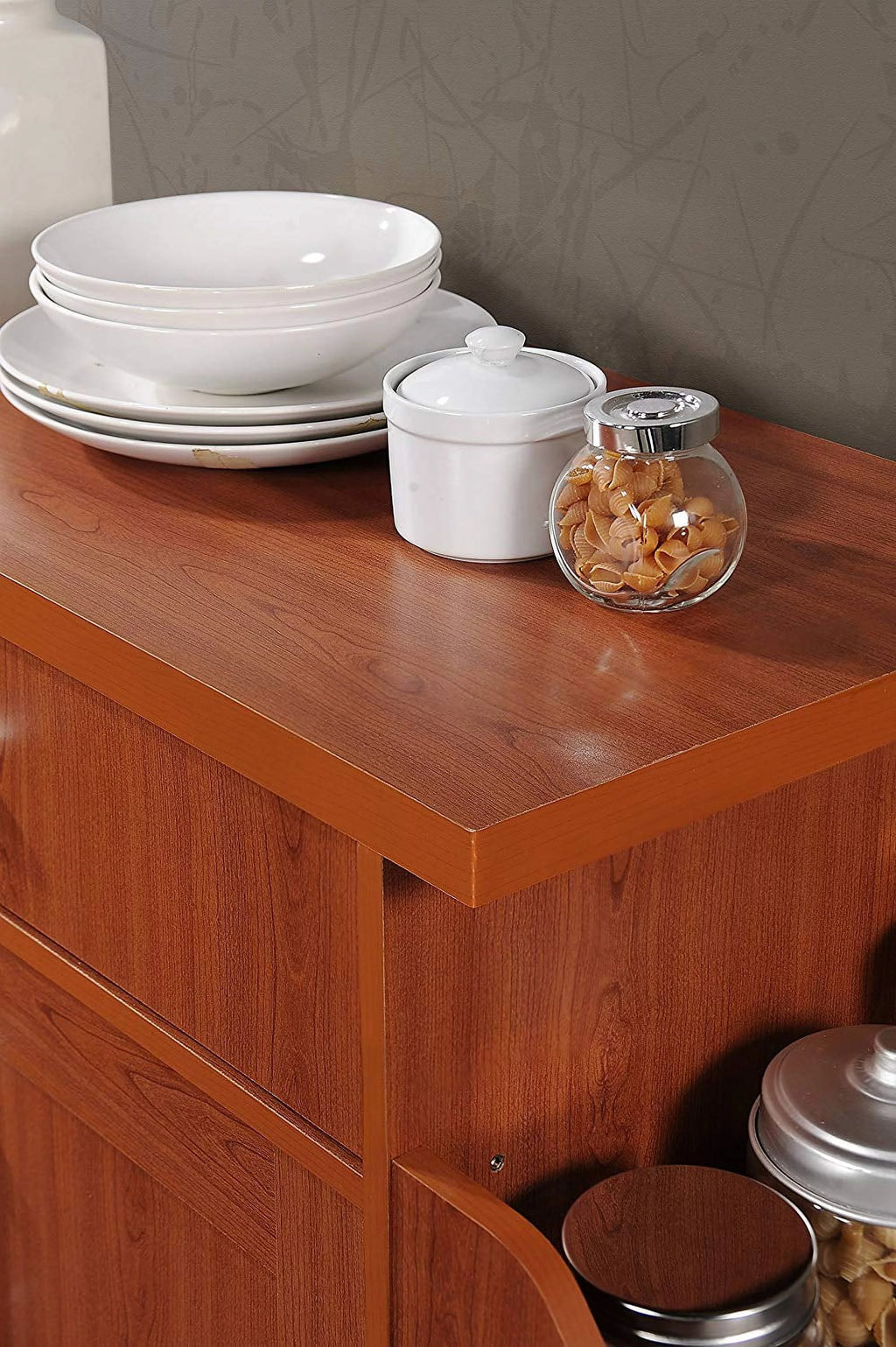 Kitchen Island with Spice Rack and Towel Holder L100