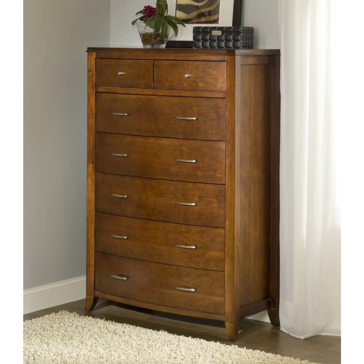 Cinnamon Brown 7 Drawer Wooden Chest K923