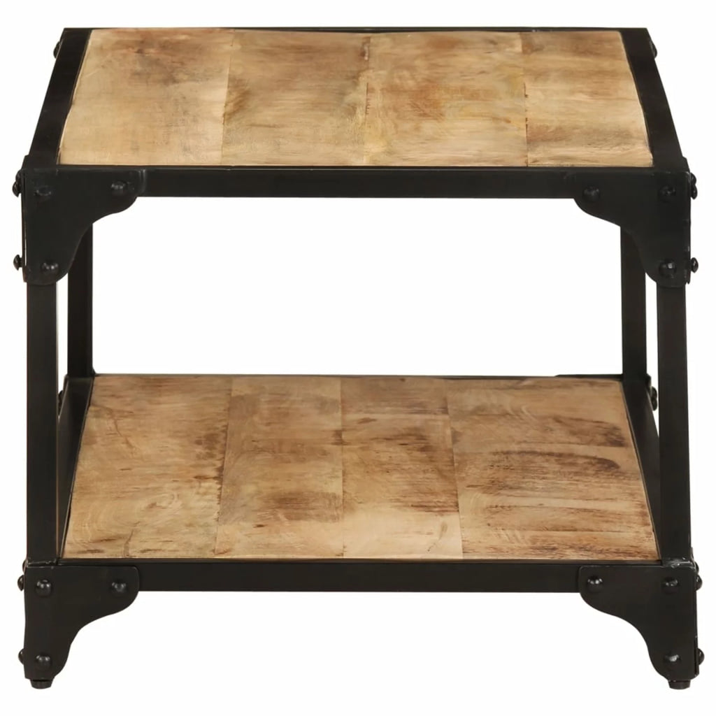 Coffee Table with Storage Shelf Mango Wood Iron Frame X228525
