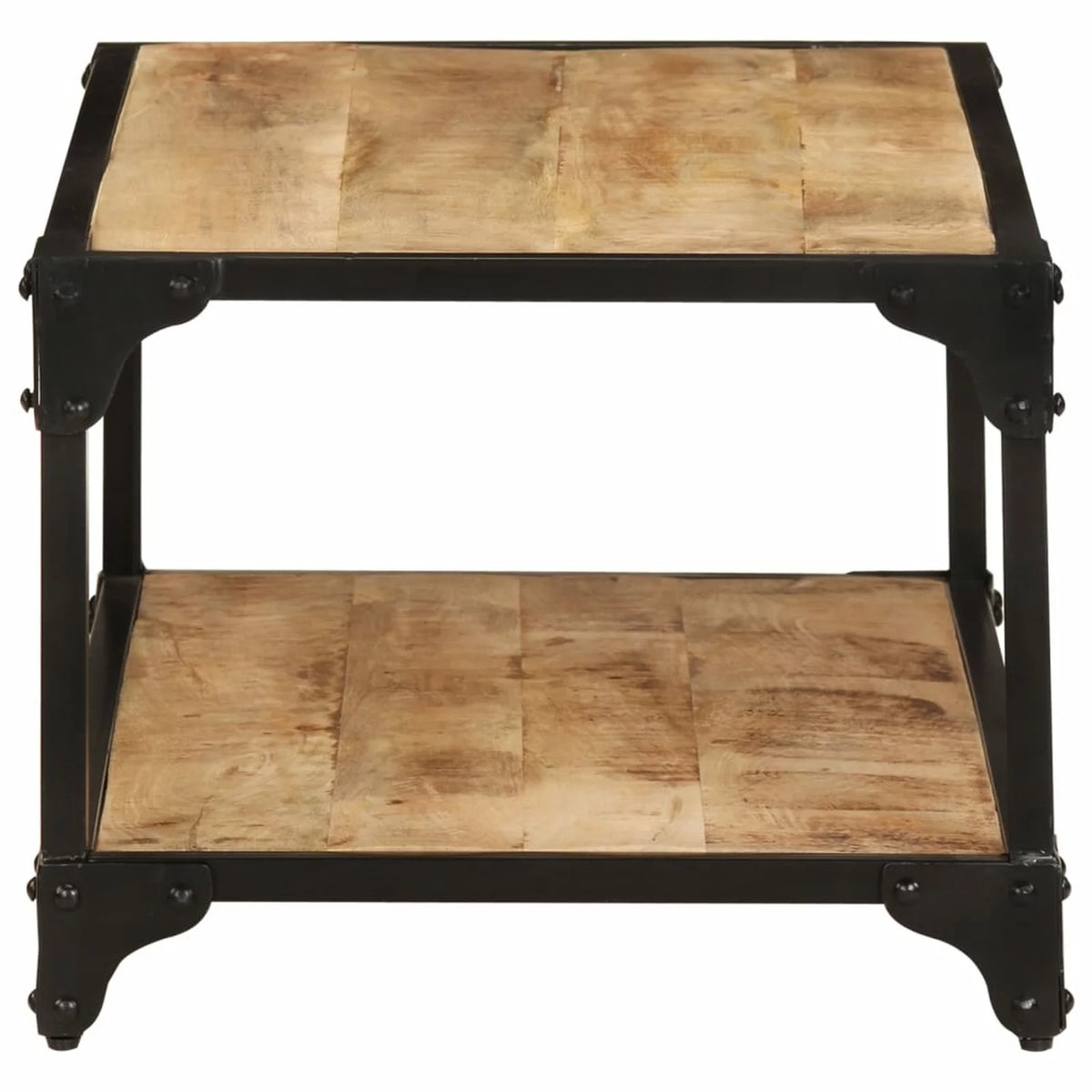 Coffee Table with Storage Shelf Mango Wood Iron Frame X228525