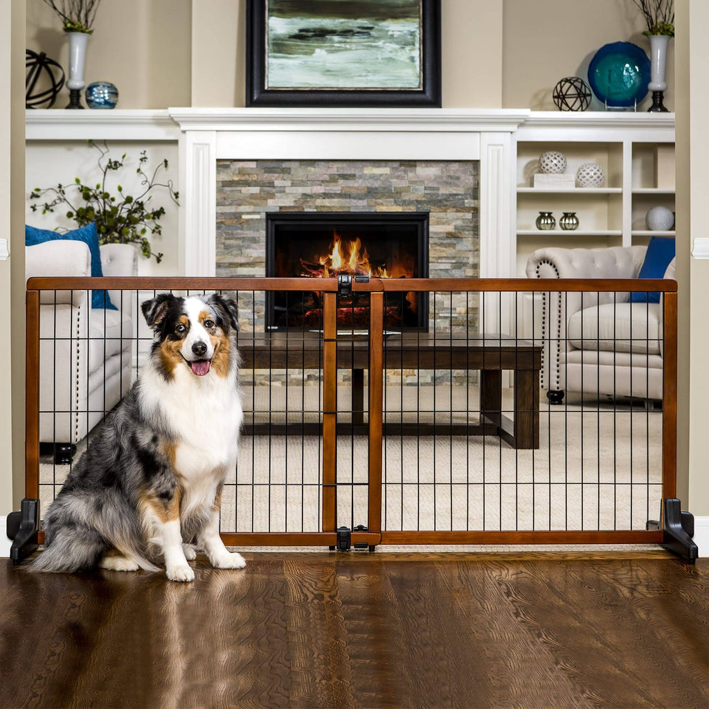 Freestanding Pet Gate, Brown/Black H2659