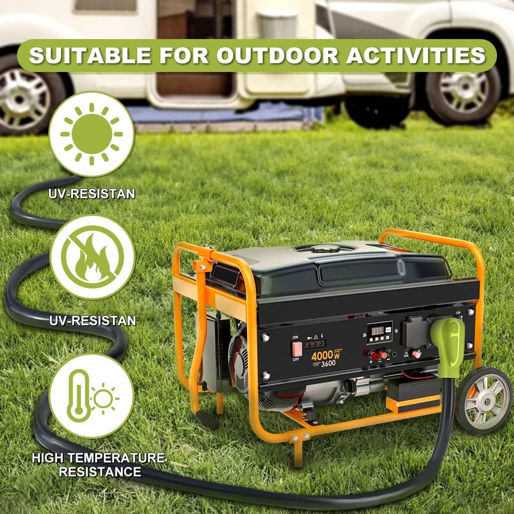 50 Amp Generator Extension Cord, NEMA 14-50P to SS2-50R, STW 6/3 + 8/1, 15FT B604