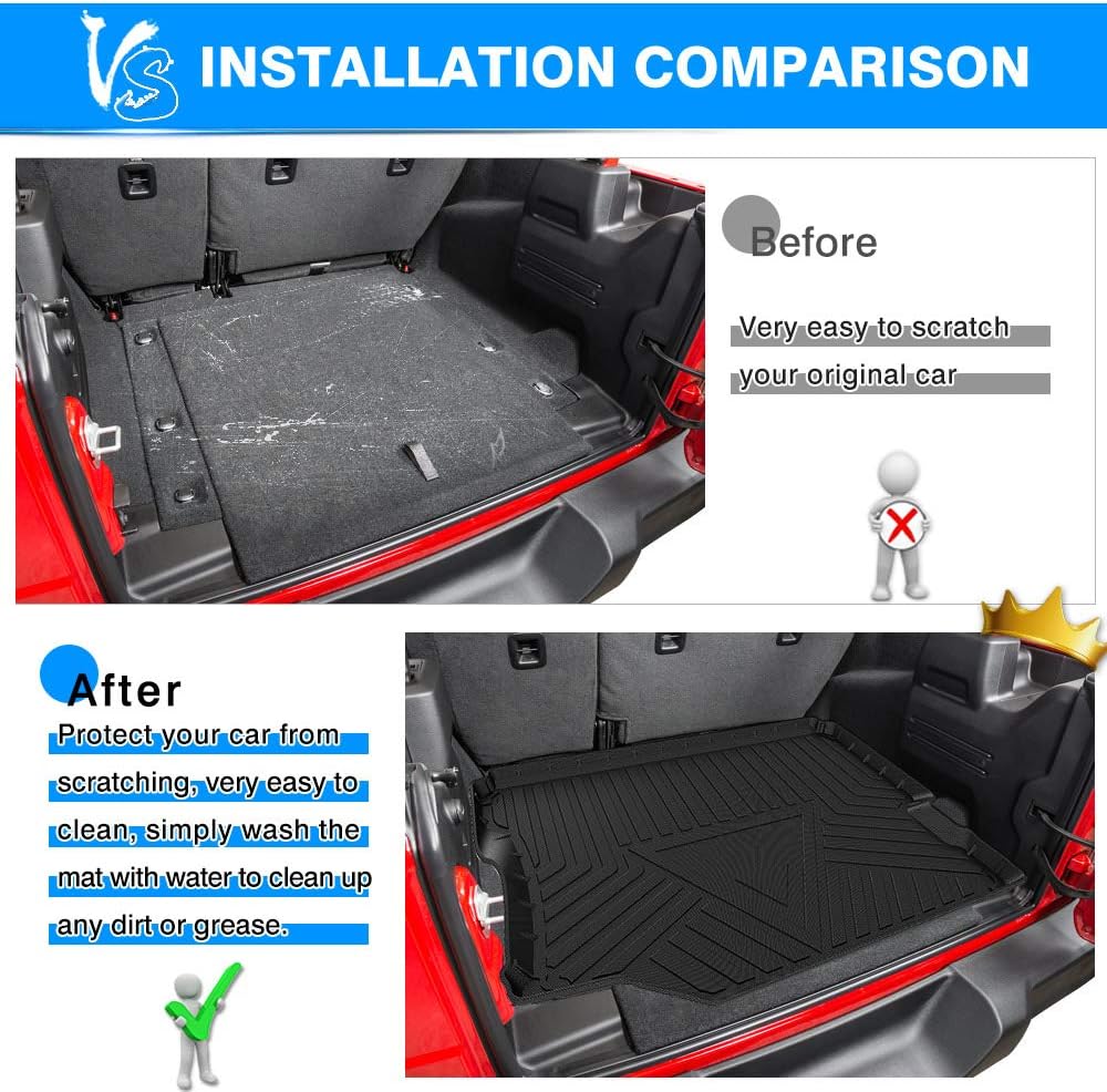 All Weather Trunk Floor Mat for Jeep Wrangler JL Unlimited 4-Door D769