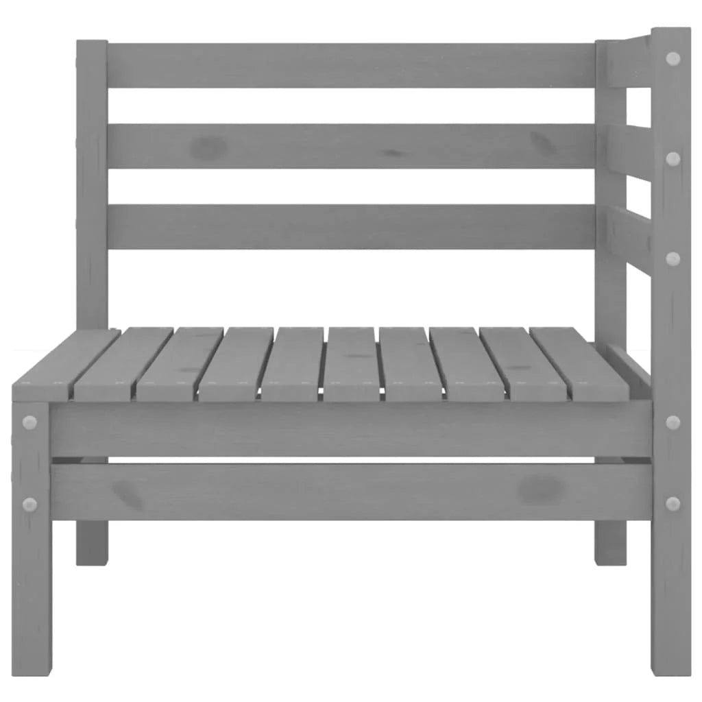Gray 2-Seater Solid Wood Pine Patio Sofa D13775