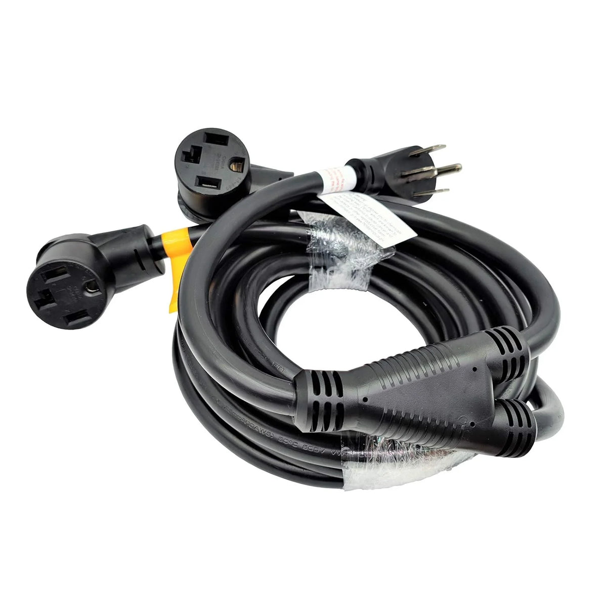 NEMA 14-30 Splitter, 14-30P Male Plug To Dual 14-30R Female Receptacle, 4-Prong 30 AMP Y Adapter Cord (20 Feet) X433