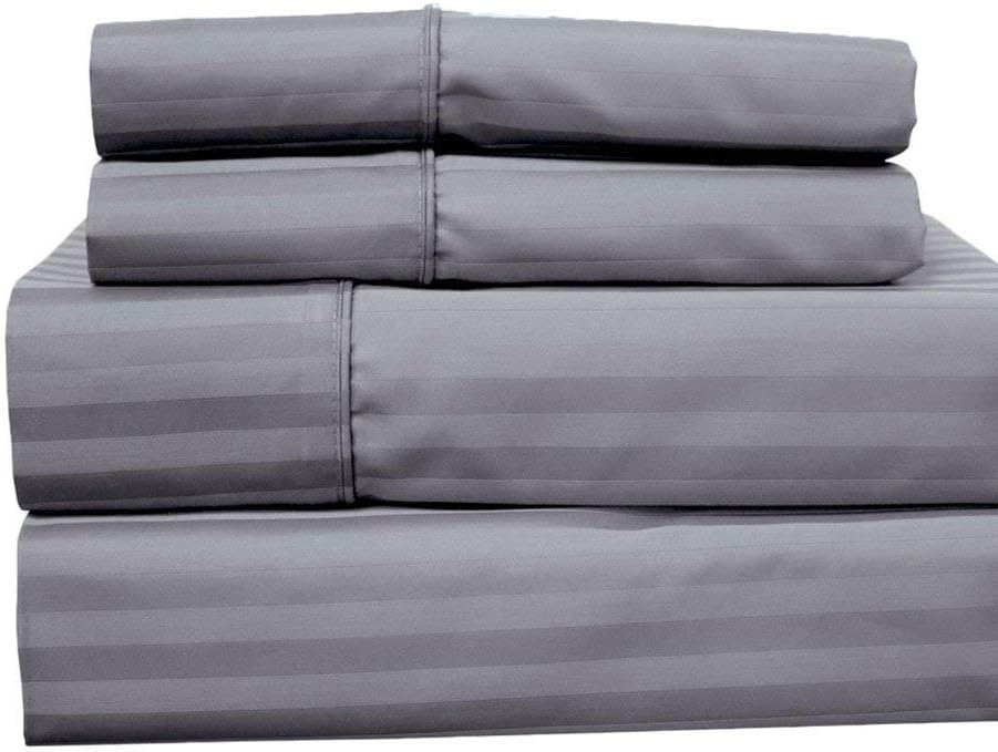 White 4 Piece Cotton Blend Sateen Bed Sheets, Cal King I681657