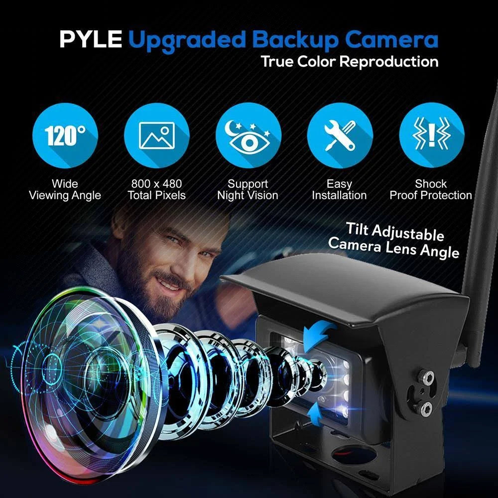 Wireless Vehicle Back-Up Camera Monitor DVR Kit N846