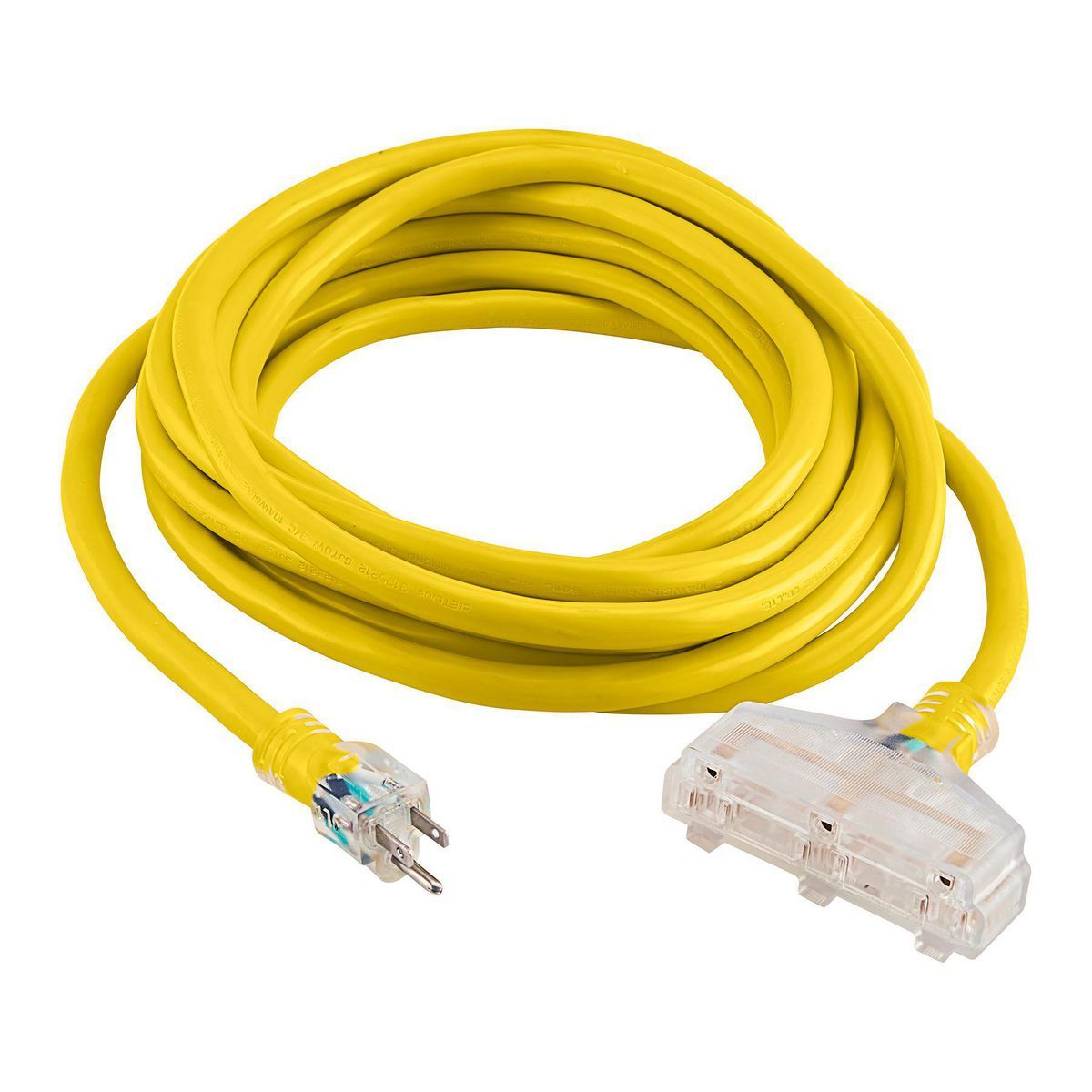 25 ft. 10/3 Gauge Triple-Tap Extension Cord, Yellow W4203