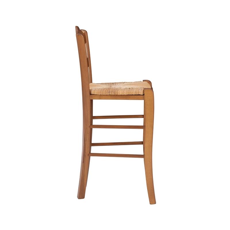 Set of Two Wood Counter Stools in Walnut O140