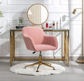 Pink Faux Fur Upholstered Swivel Desk Chair B1485