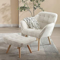 Sherpa Accent Chair with Ottoman I8162
