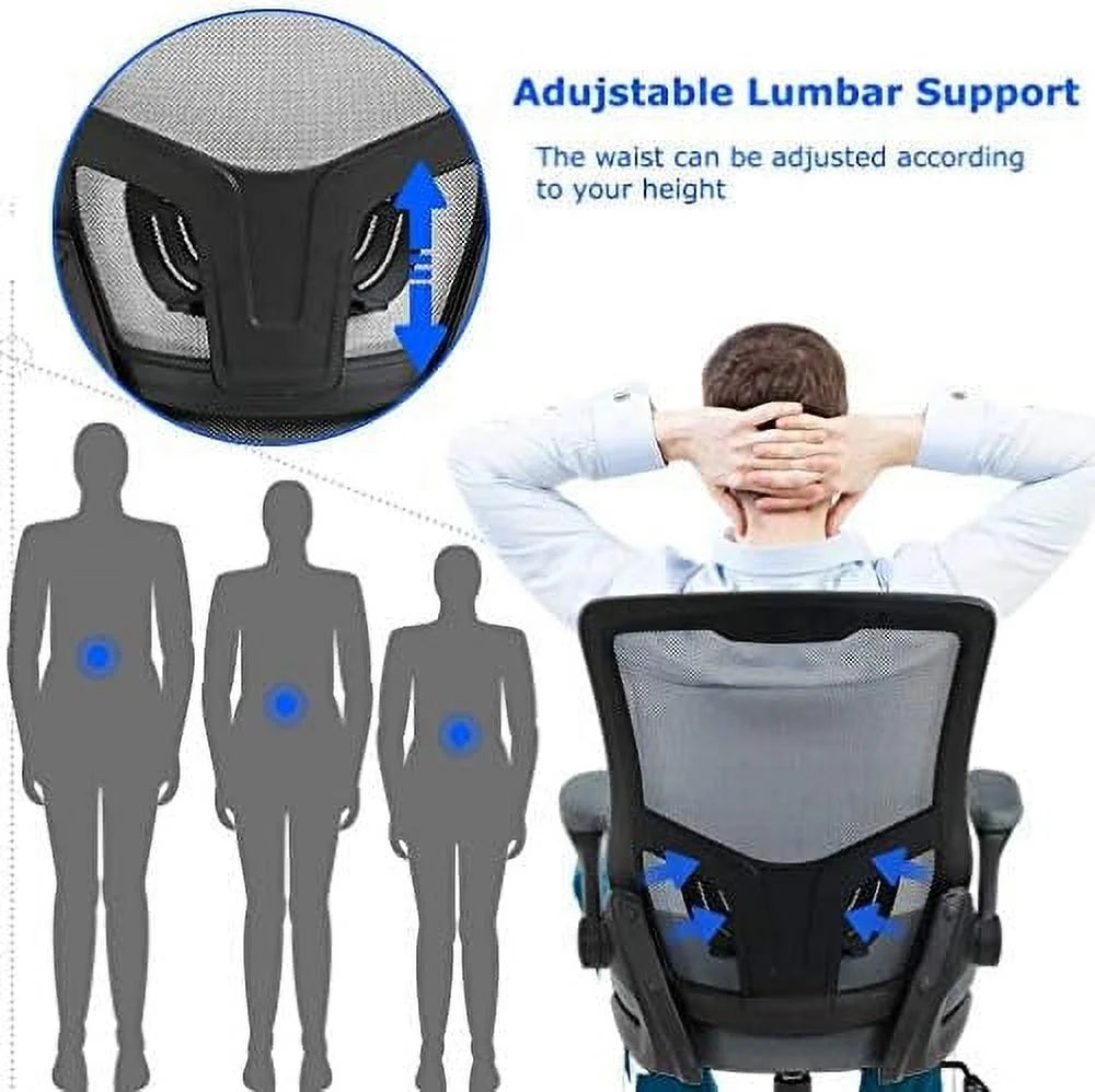 Black Mesh Ergonomic Office Chair with Lumbar Support Q44492