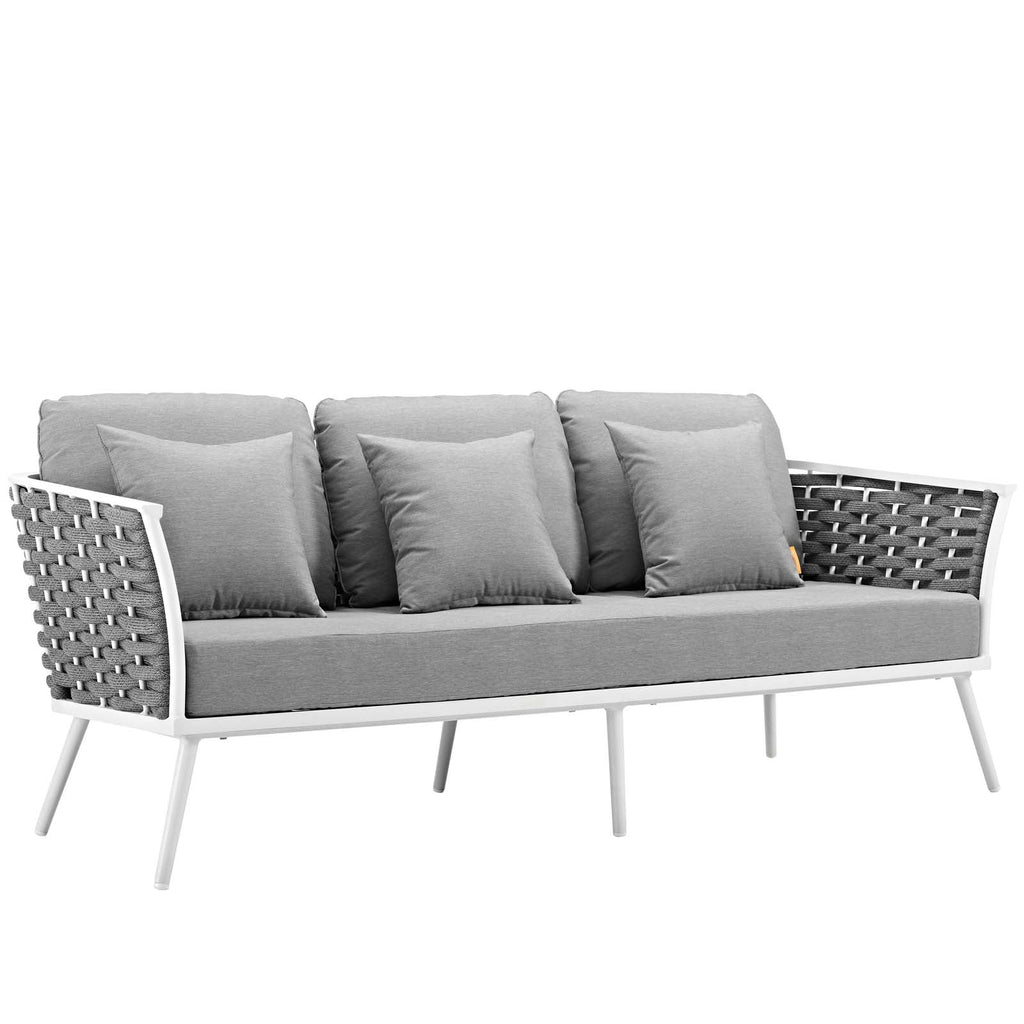White Gray 4 Piece Outdoor Aluminum Sectional Sofa Set Z68339