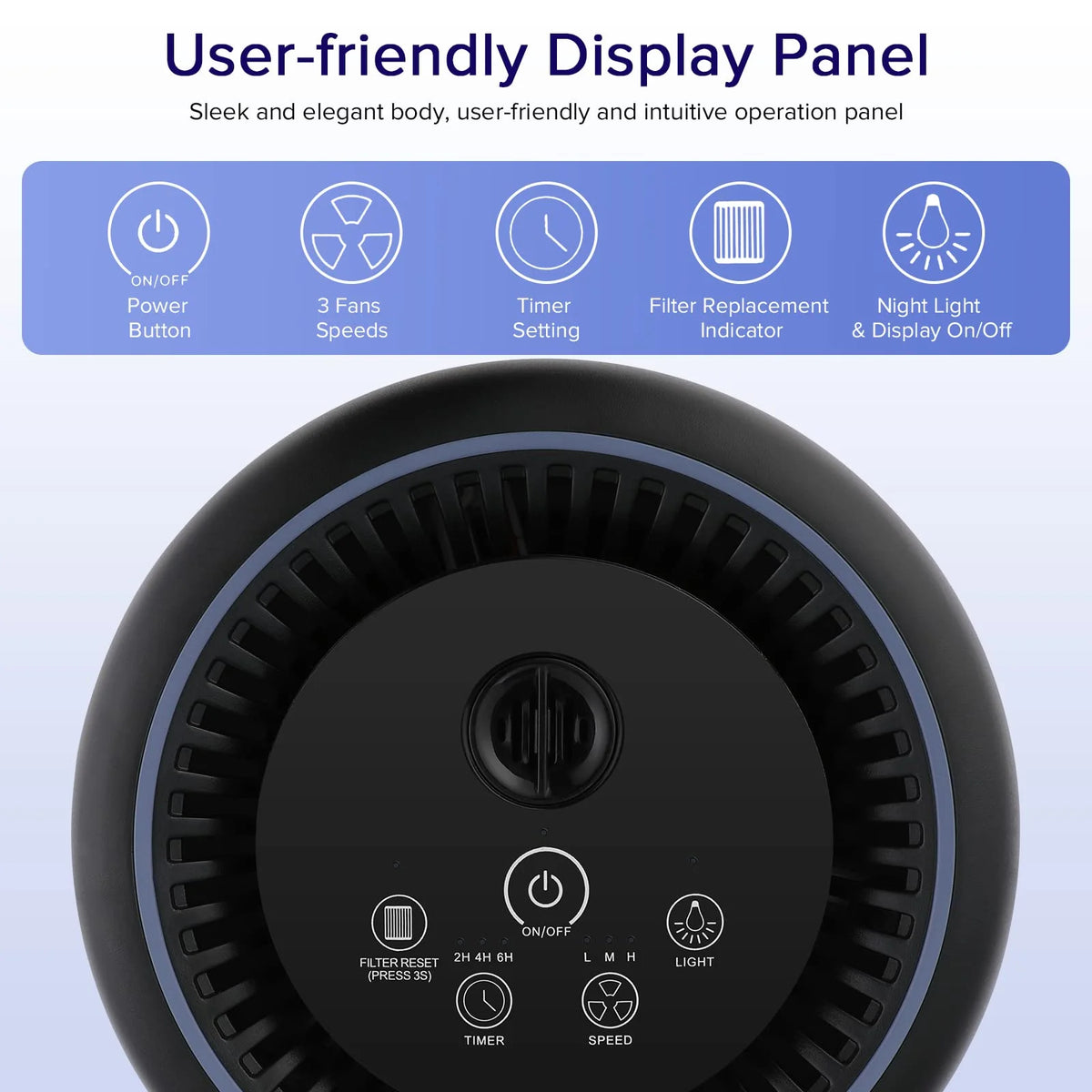 Black H13 True HEPA Air Purifier L78218
