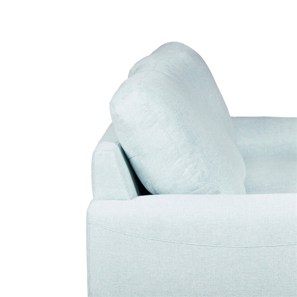 Light Blue Fabric Upholstered Wooden Sofa O879