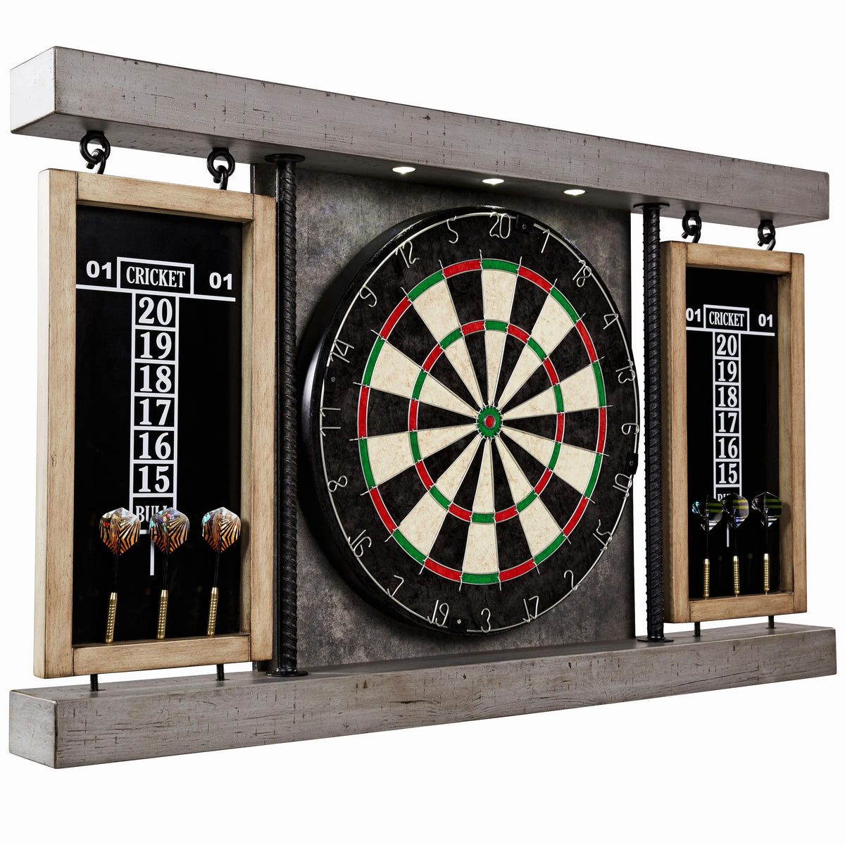 Bristle Dartboard Cabinet with LED Light, 40 inch x 23.7 inch x 3.375 inch Z203590