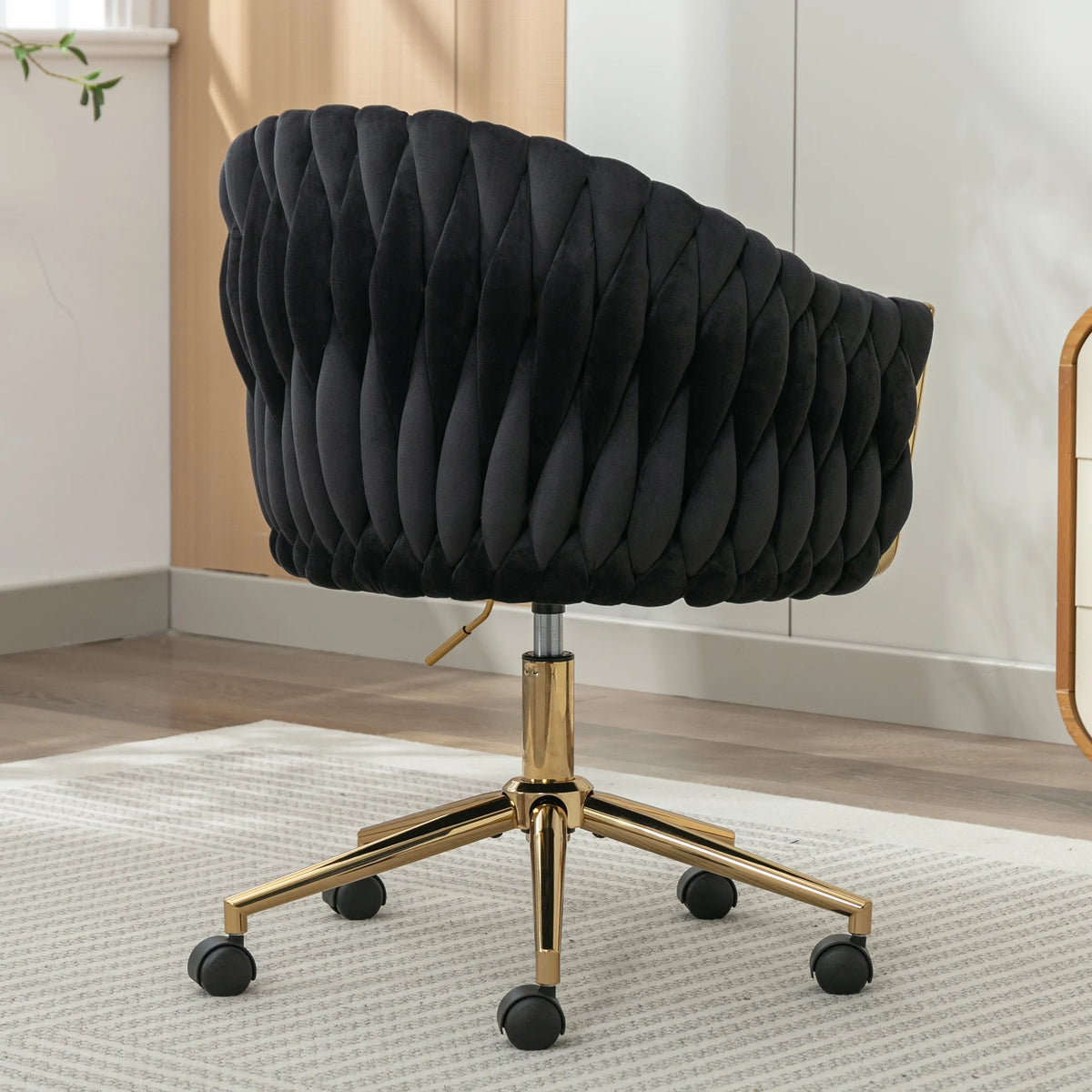 Black Adjustable Velvet Leisure Chair J9445