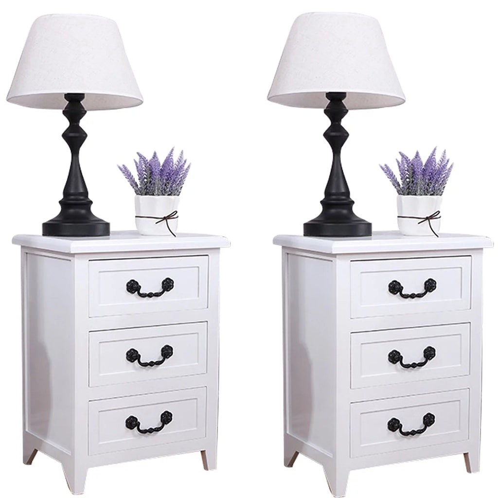 White Wood Nightstand Z925768