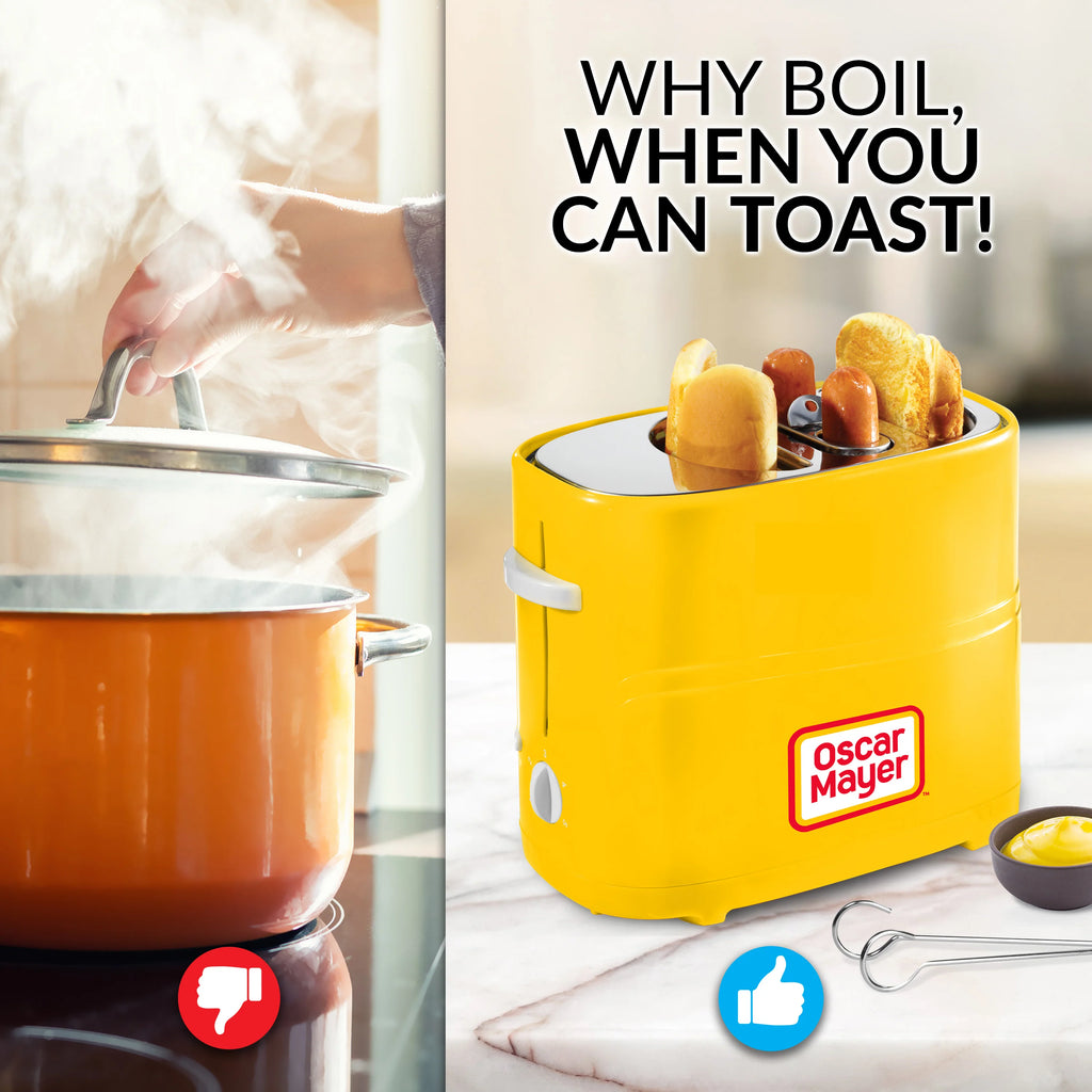 2 Slot Hot Dog and Bun Toaster with Mini Tongs Z81246
