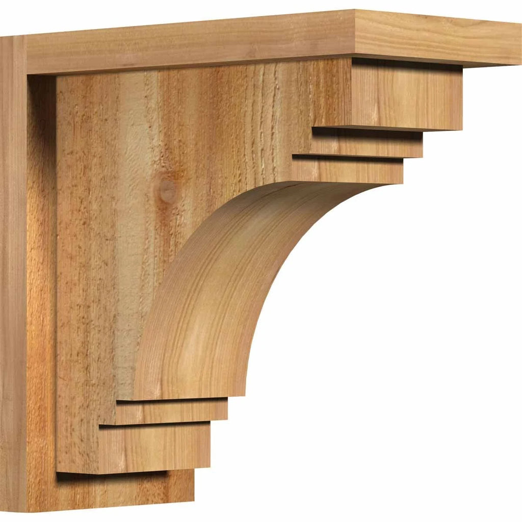Pescadero Rough Sawn Corbel with Backplate, Western Red Cedar, 12 inchd x 12 inchh O847