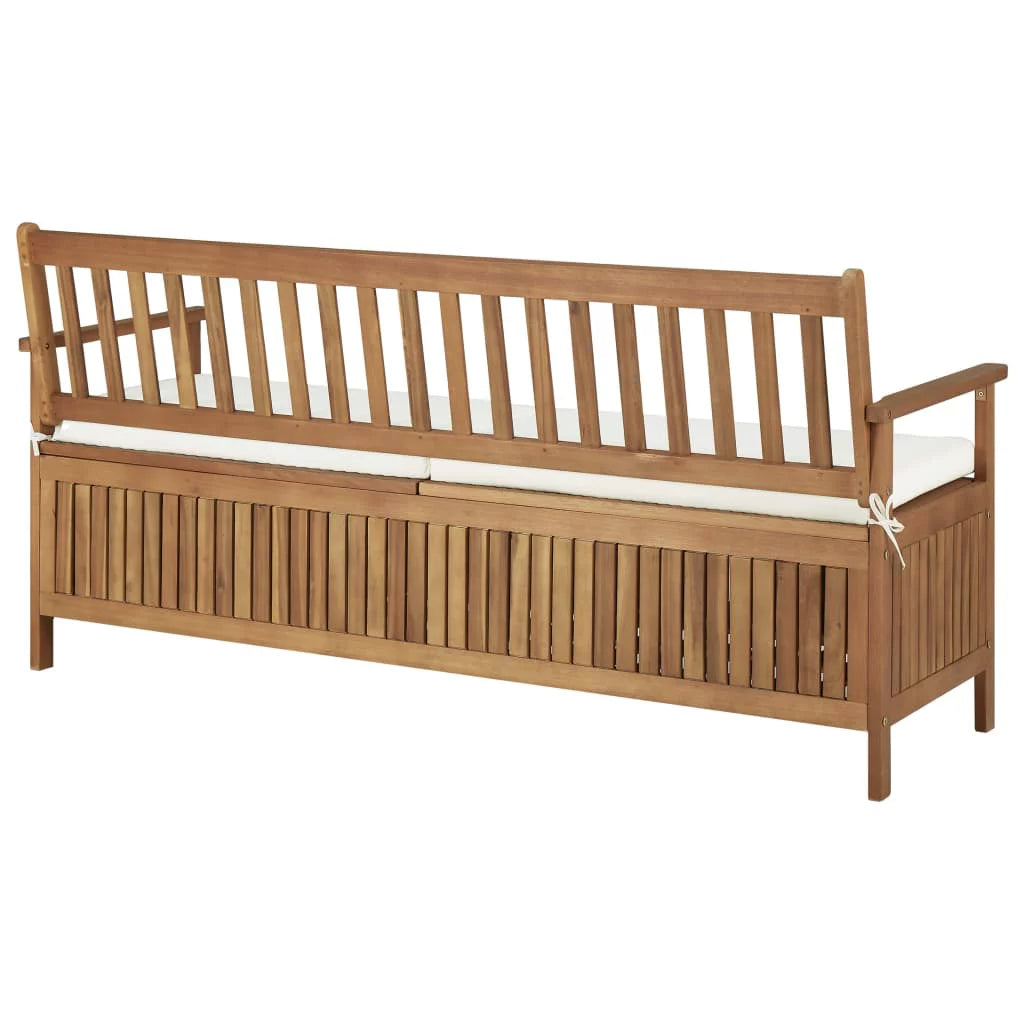 Solid Acacia Wood Storage Bench with Cushion T161808