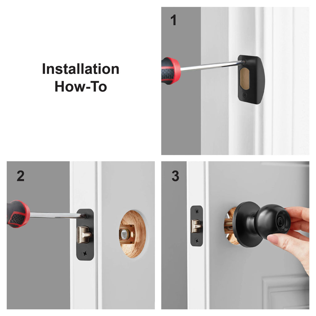 Matte Black Keyed Entry Doorknobs Twin Pack Z364000