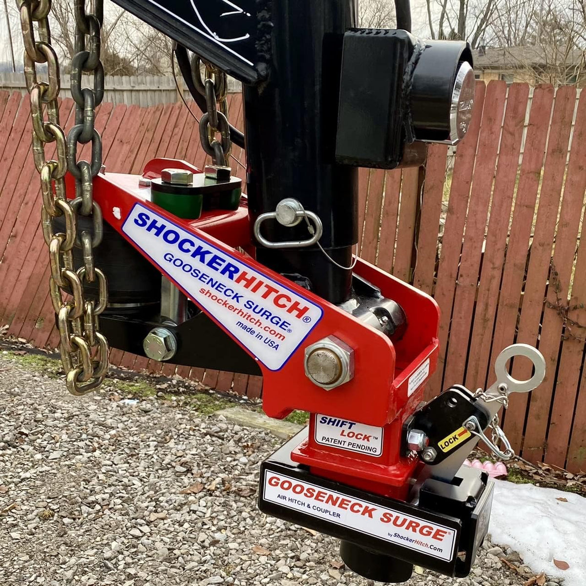 Gooseneck Air Hitch & Coupler, Round 4" Angled Pin 30K Coupler 9" Offset C2650