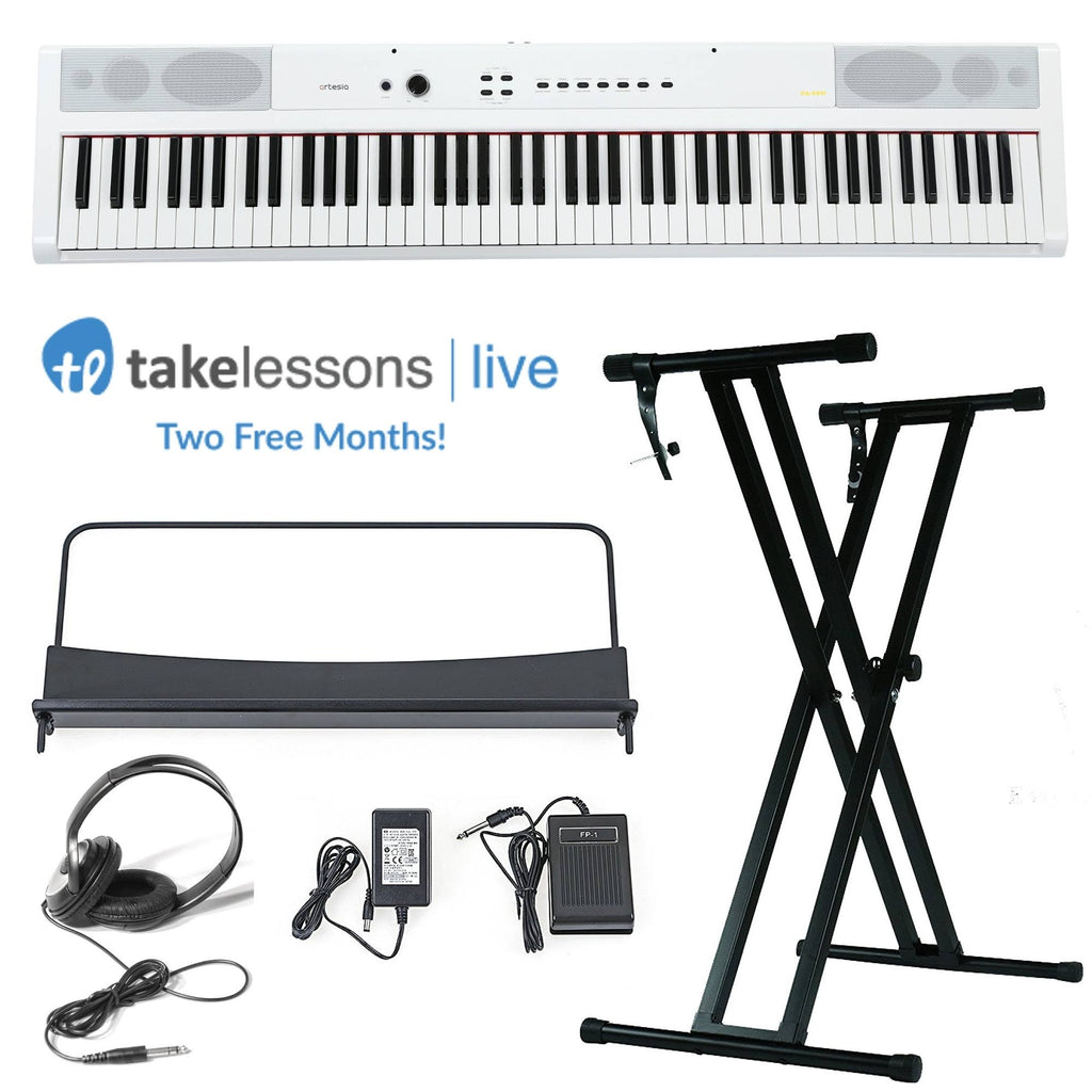 White 88-Key Weighted Hammer Action Digital Piano S82431